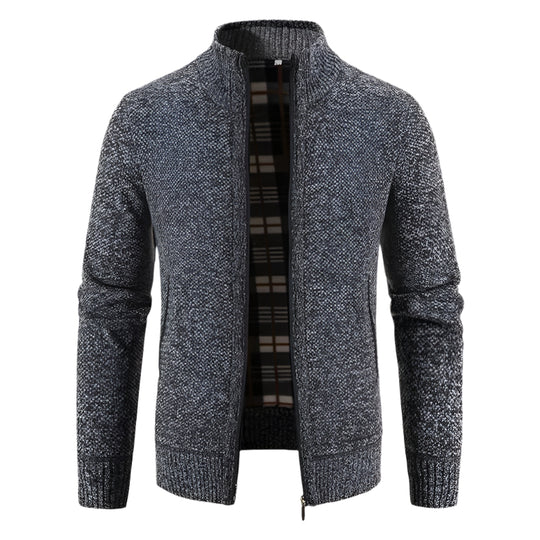 Varm fleece-cardigan med lynlås til mænd