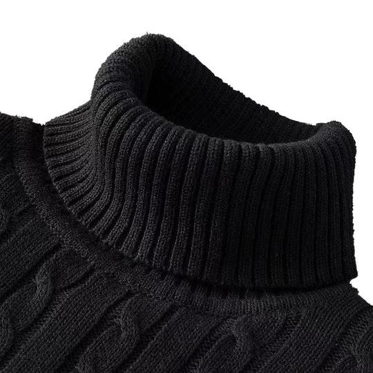 Strikket rullekravesweater til mænd