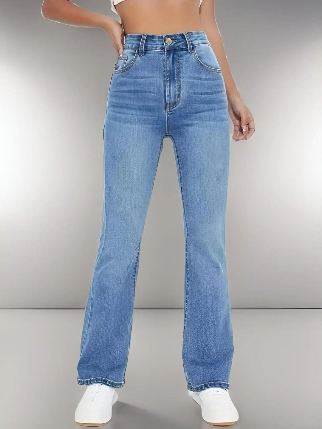 Højtaljede jeans til kvinder til hverdagsbrug