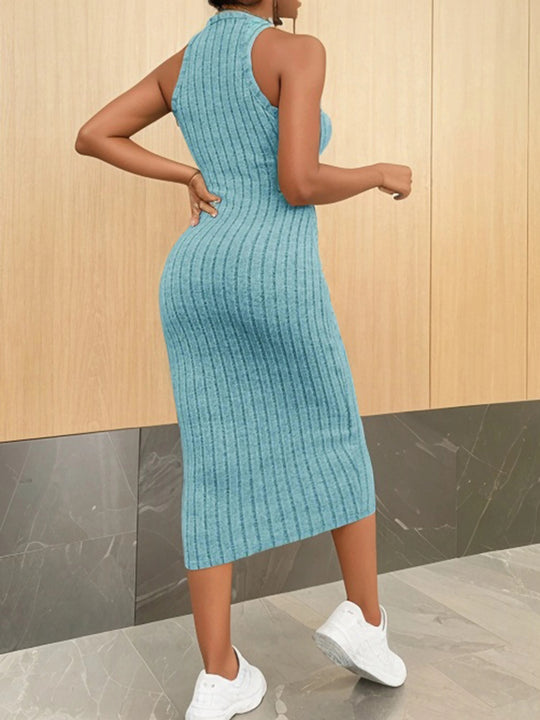 Halterneck bodycon midi-kjole til kvinder