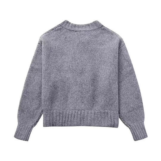 Casual strikket sweater med lynlås til kvinder