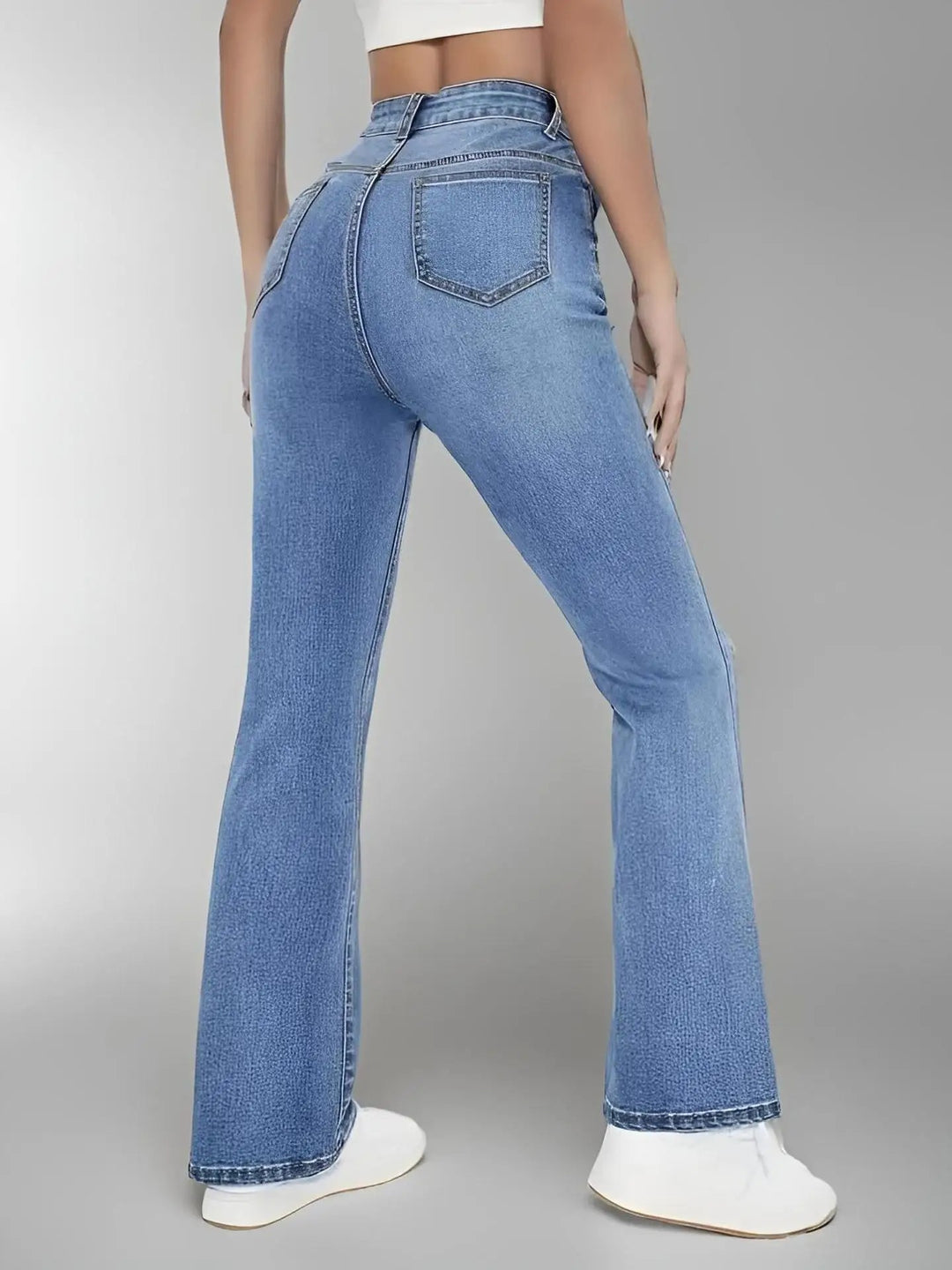 Højtaljede jeans til kvinder til hverdagsbrug