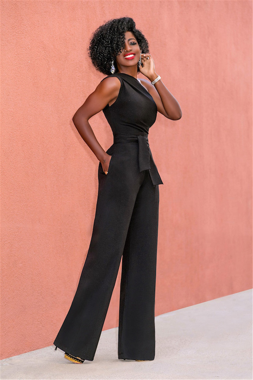 Bodycon-jumpsuit med én skulder
