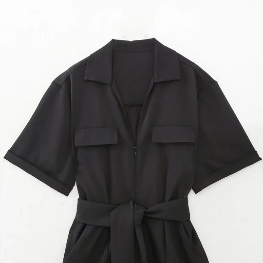 Kortærmet jumpsuit til kvinder