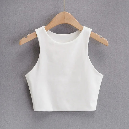 Ærmeløs O-hals Slim Fit Tank Top til kvinder