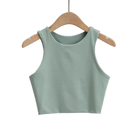 Ærmeløs O-hals Slim Fit Tank Top til kvinder