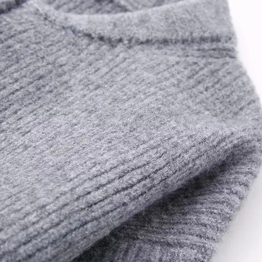Casual strikket sweater med lynlås til kvinder