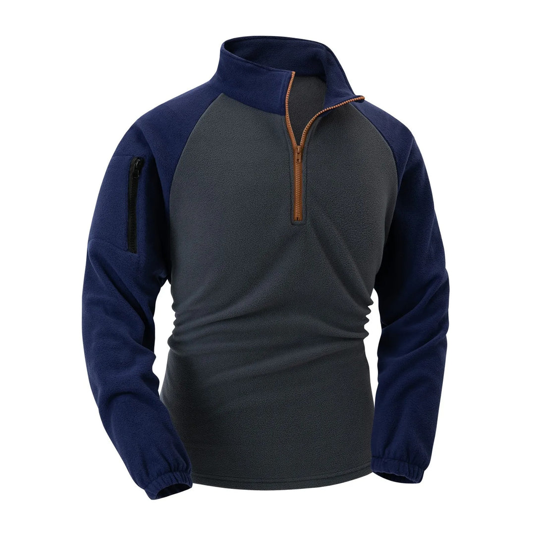 Fleece-sweater med ærmer og lommer til mænd