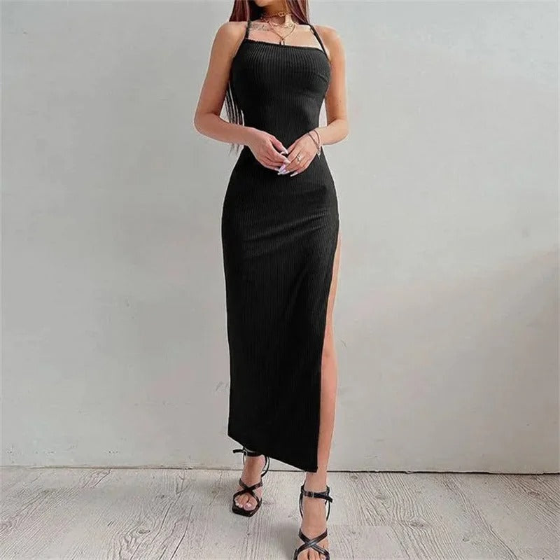 Kvinders Rygløs Halter Neck Bodycon Kjole