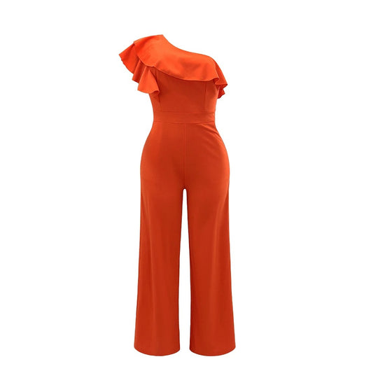 One Shoulder Ruffle Jumpsuit til kvinder