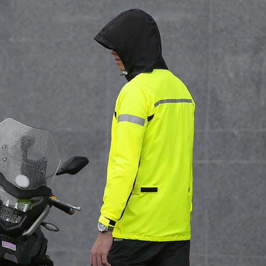 Reflekterende regndragt til motorcykel