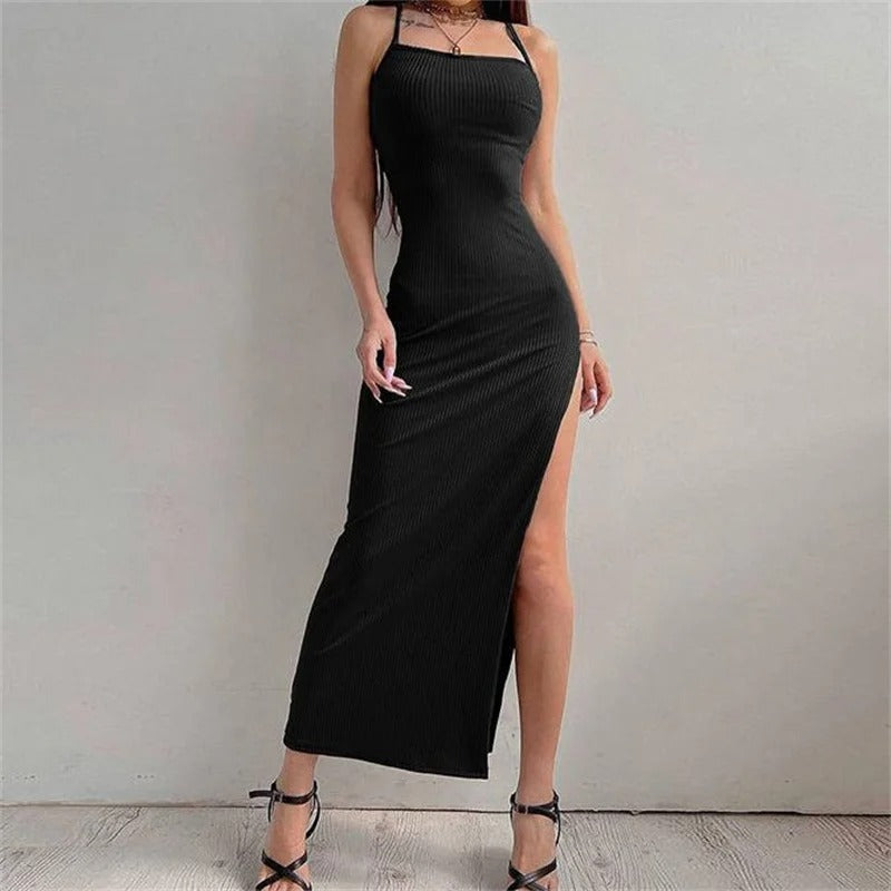 Kvinders Rygløs Halter Neck Bodycon Kjole