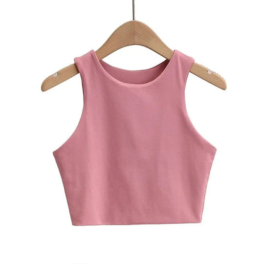 Ærmeløs O-hals Slim Fit Tank Top til kvinder