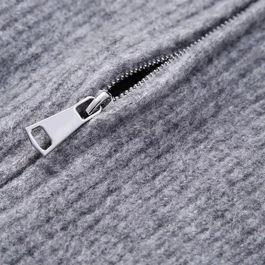 Casual strikket sweater med lynlås til kvinder