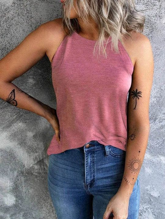 Ærmeløs halterneck-tanktop til kvinder