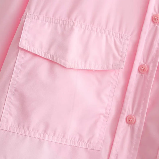Loose Cropped Poplin skjorte til kvinder