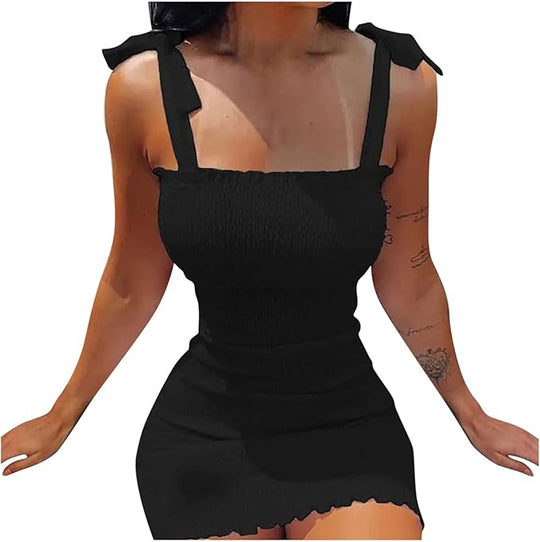 Off-shoulder mini strandkjole til kvinder