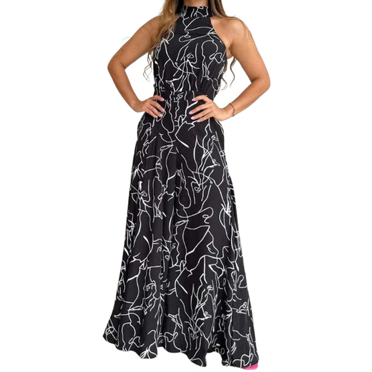 Halter jumpsuit uden ærmer til kvinder