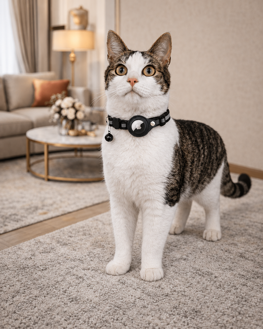 Katte GPS Tracker Halsbånd med Reflekterende Design