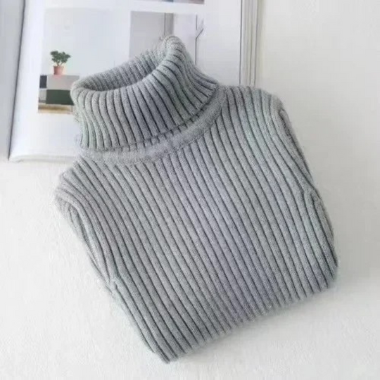 Strikket sweater med rullekrave til børn