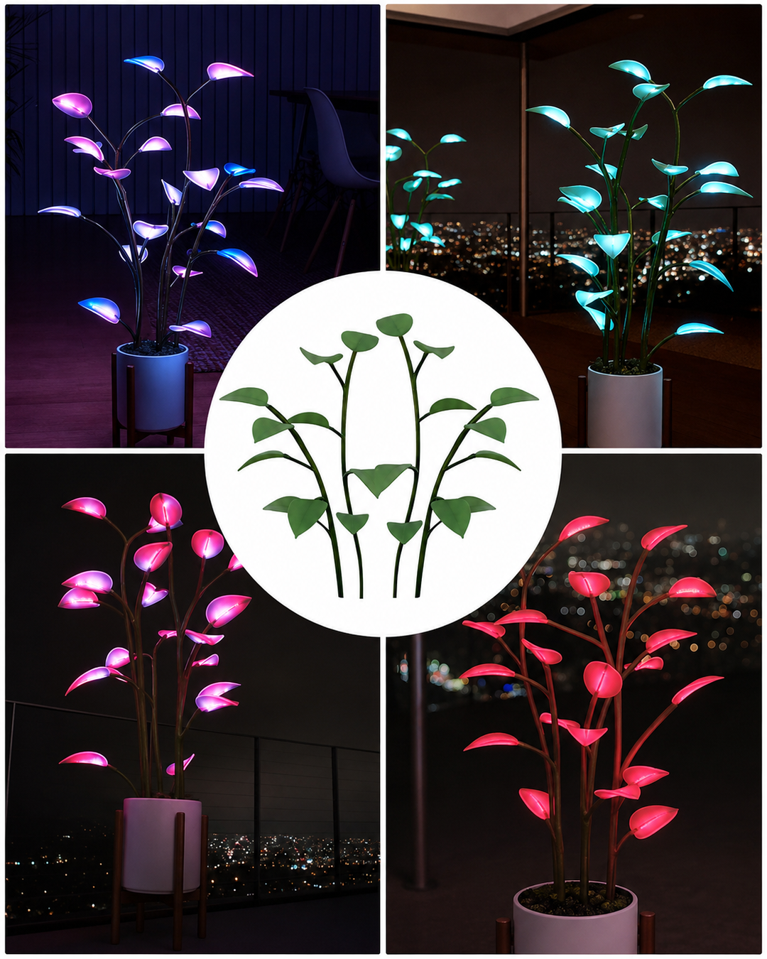 LED Plante Lampe Farveskiftende Design til Unik Belysning