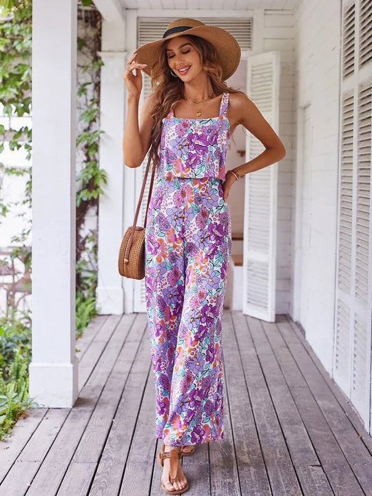 Romper uden ryg med blomsterprint