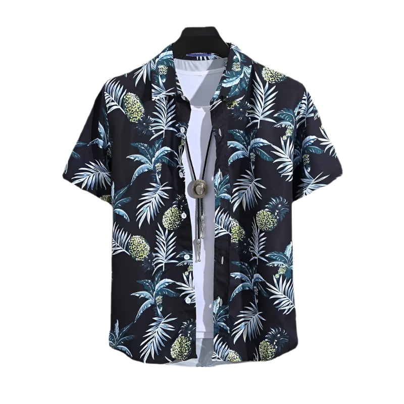 Herre sommer skjorte med strandprint