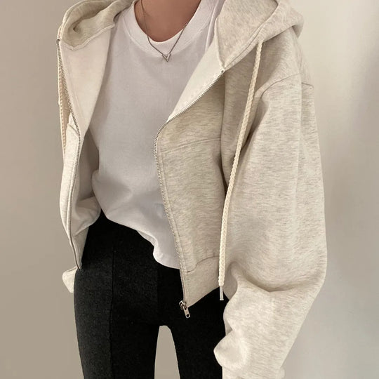 Afslappet sweatshirt med hætte til kvinder