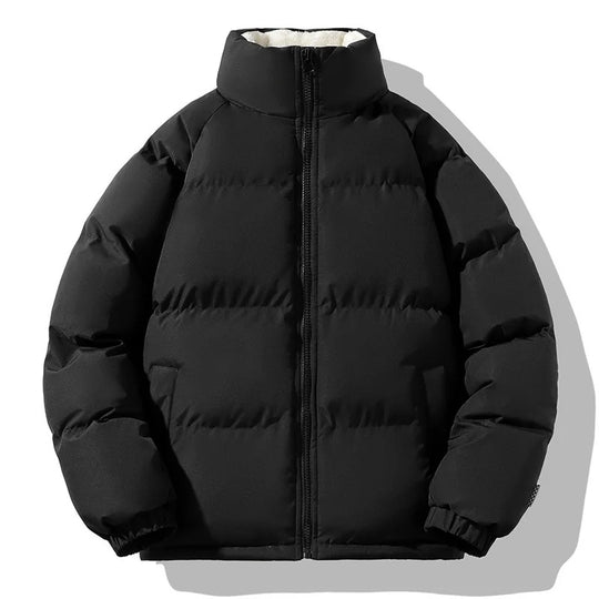 Tyk fleece-jakke med ståkrave til mænd