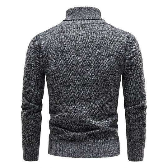 Fleece-sweater med rullekrave til mænd