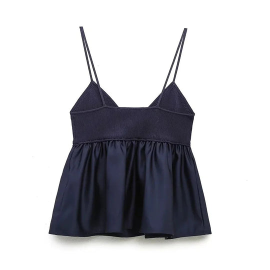 Plisseret smockbluse med V-hals til kvinder