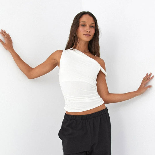 Off-shoulder crop tank top til kvinder