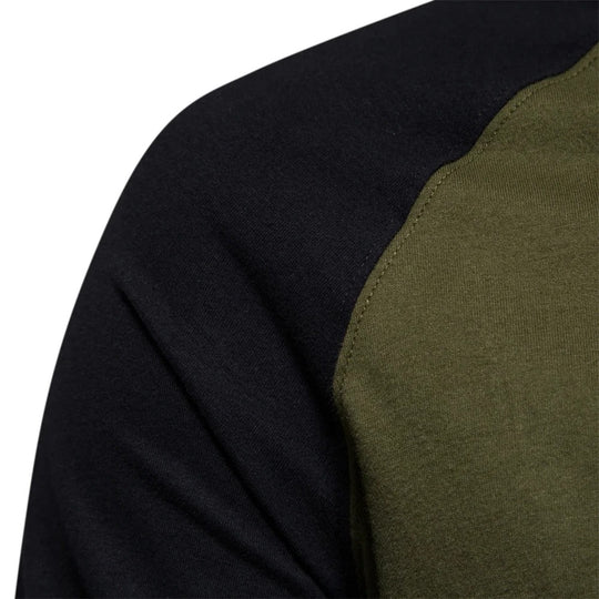 Langærmet patchwork-T-shirt til mænd