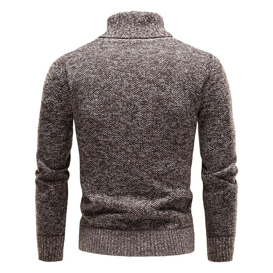 Fleece-sweater med rullekrave til mænd