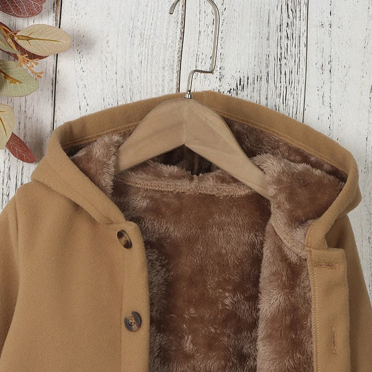 Tyk fleece vinterfrakke til piger