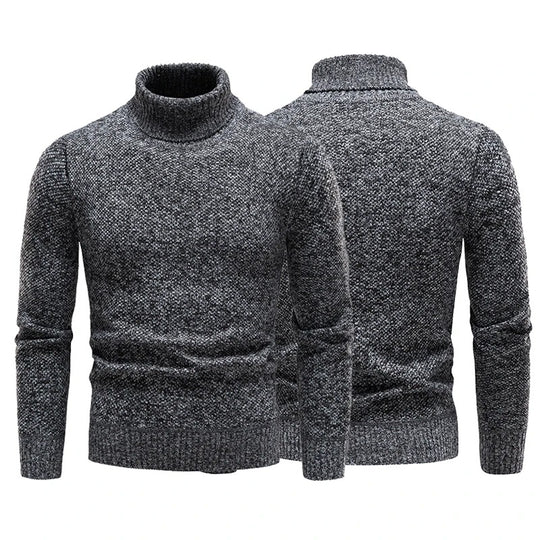 Fleece-sweater med rullekrave til mænd