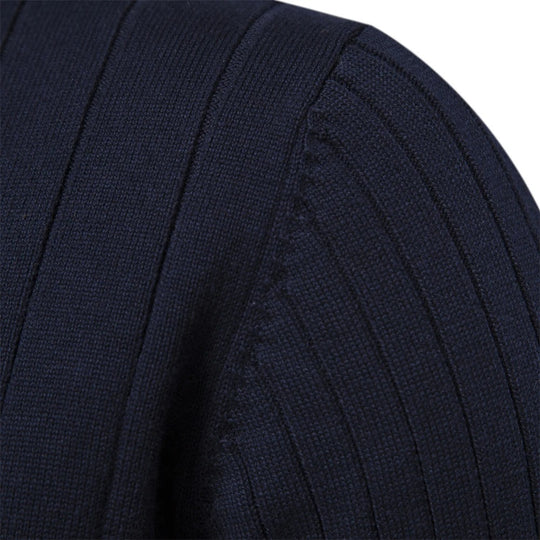 Strikket sweater med standkrave til mænd