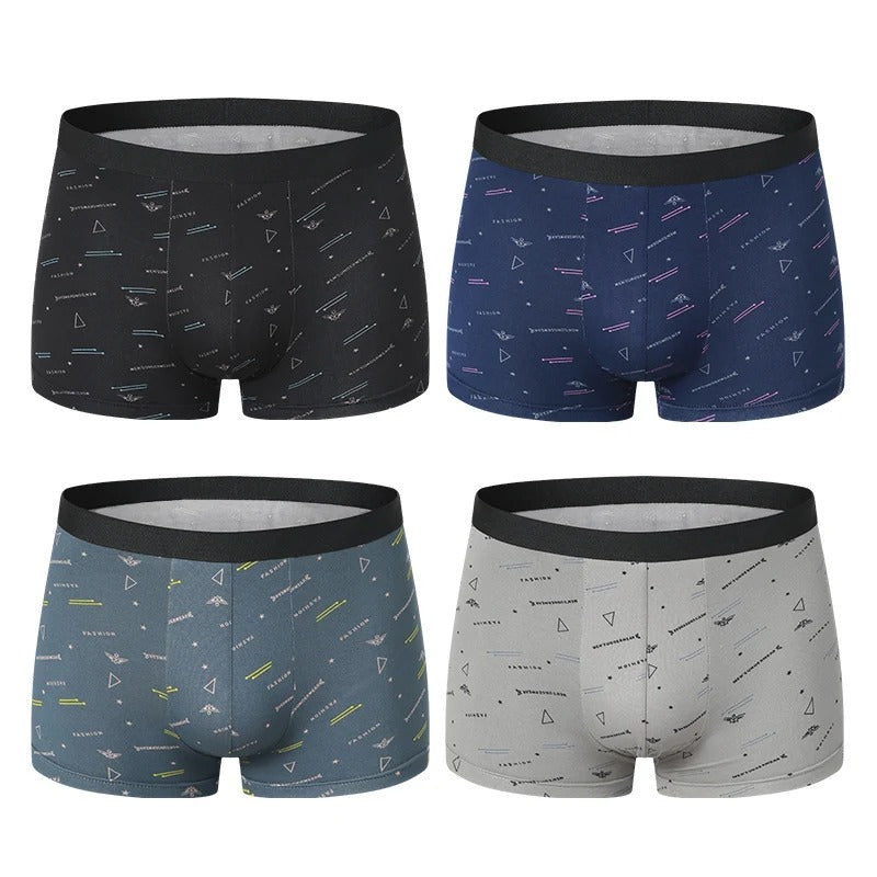 4-pak boxershorts med print til mænd