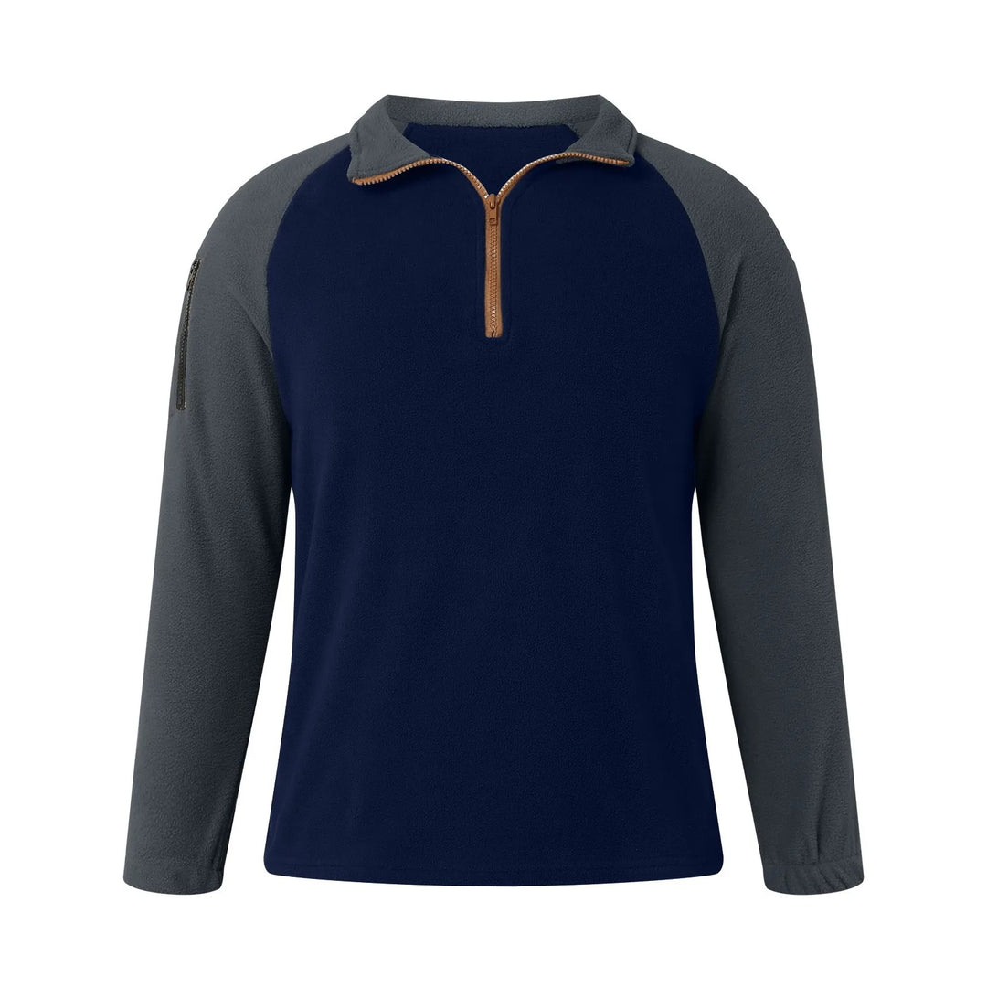 Fleece-sweater med ærmer og lommer til mænd