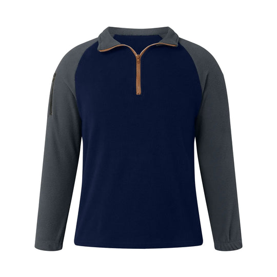 Fleece-sweater med ærmer og lommer til mænd