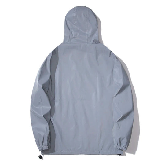 Reflekterende windbreaker-jakke