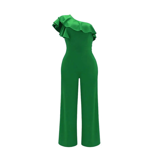 One Shoulder Ruffle Jumpsuit til kvinder