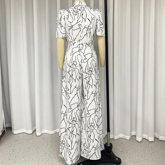 Halter Neck Art Print Wide Leg Bukser