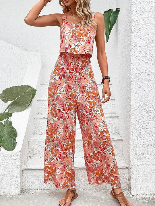 Romper uden ryg med blomsterprint