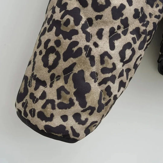 Leopard-vatteret jakke til kvinder