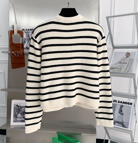 Stribet cardigan til damer