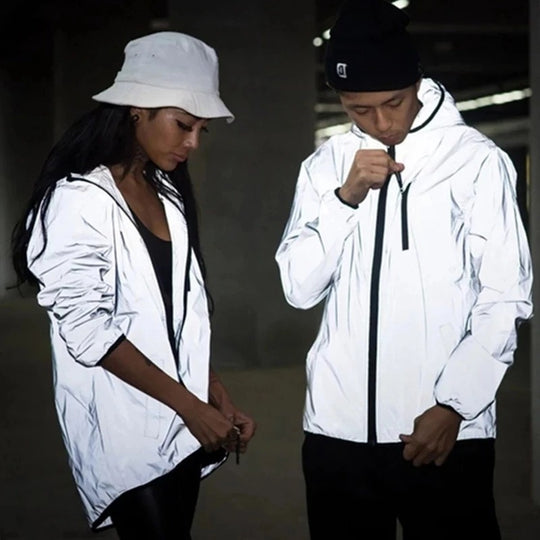 Reflekterende windbreaker-jakke