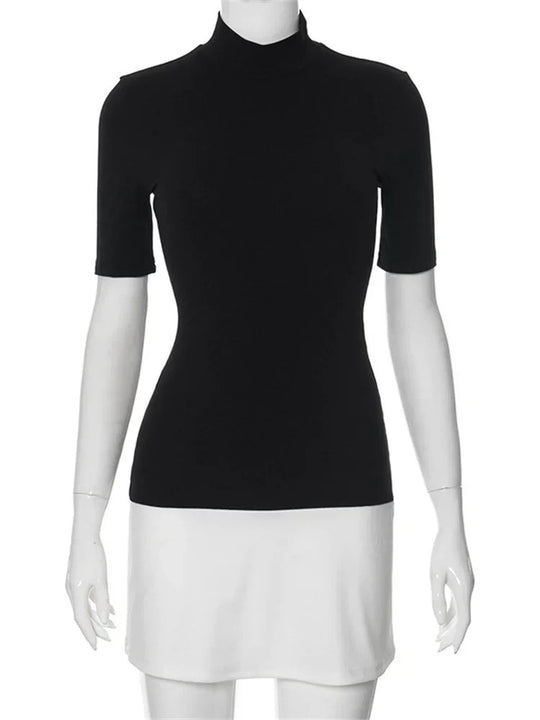 Kvinders Kontrast Patchwork Bodycon Minikjole