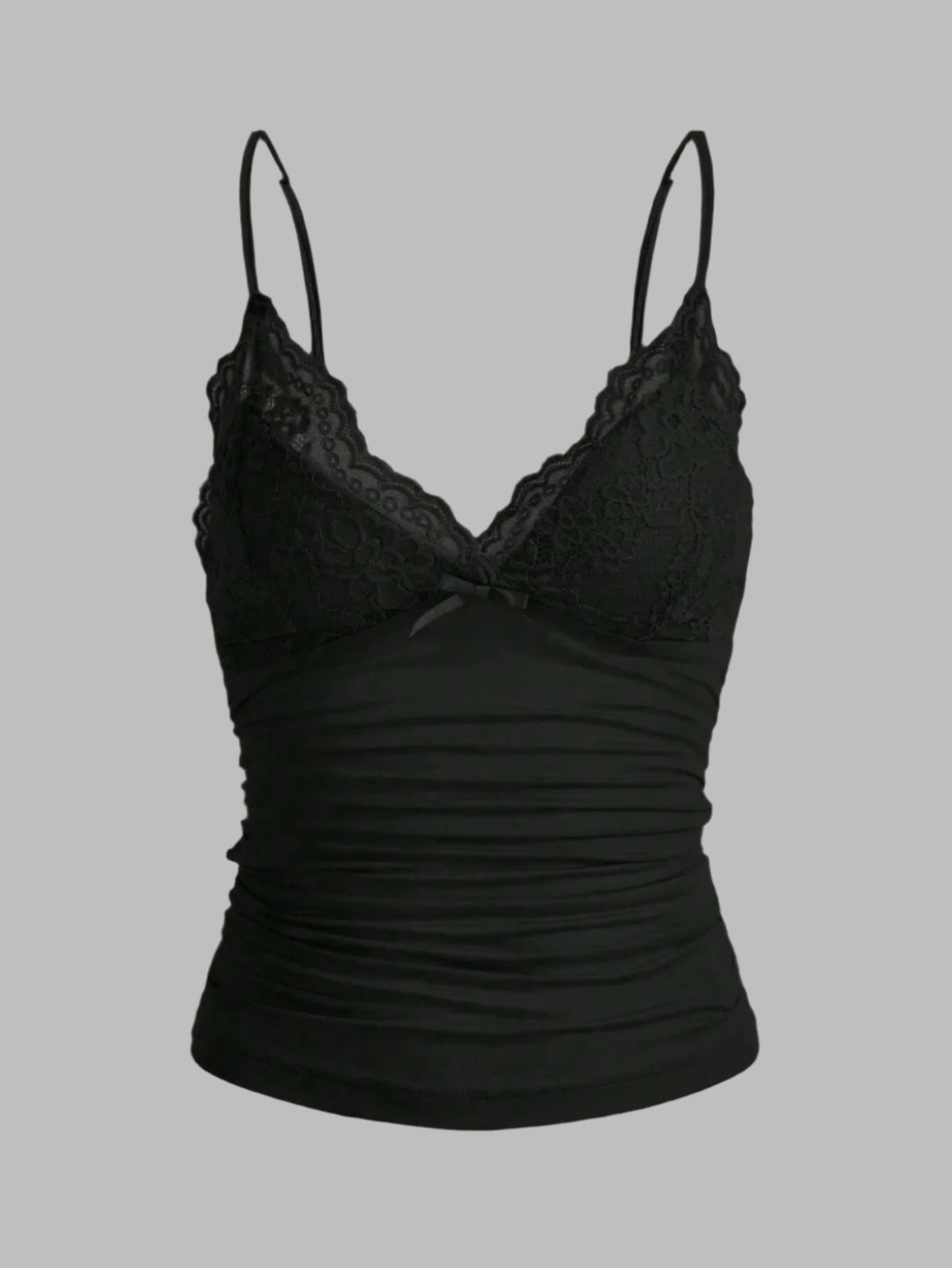 Kvinders kontrast blonde sløjfe Front Crop Cami Top