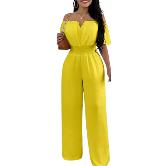 Off Shoulder Jumpsuit med brede ben til kvinder